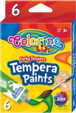 Farby Tempera w tubach z pędzelkiem 6 kolorów