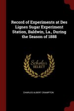 Record of Experiments at Des Lignes Sugar Experiment Station, Baldwin, La., During the Season of 1888