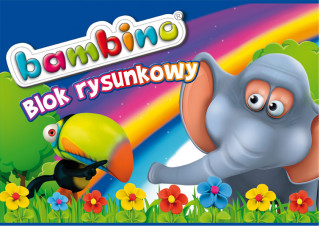 Blok rysunkowy A4 Bambino 20 kartek Mini zoo słoń