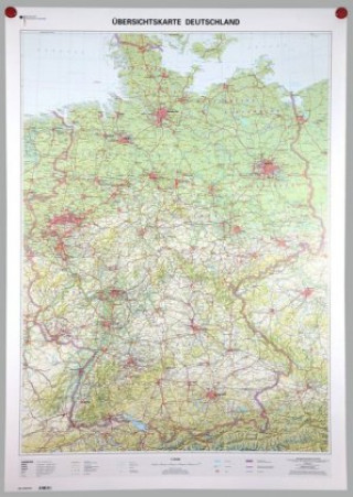 Übersichtskarte Deutschland 1:750000. Wandkarte plano