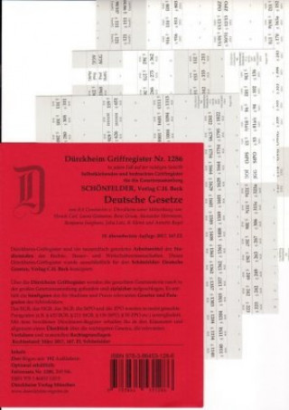Schönfelder Griffregister Nr. 1286 (201/2018): 192 selbstklebende und bedruckte Griffregister für die Sammlung SCHÖNFELDER: Deutsche Gesetze, Hauptban