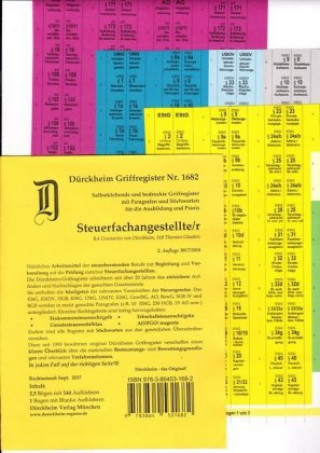 SteuerFachangestellte Griffregister Nr. 1682 (2017/2018): 192 selbstklebende und farbig bedruckte Griffregister für die SteuerAngestellten-Prüfung. Mi