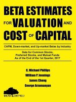 Beta Estimates for Valuation and Cost of Capital, As of the End of 1st Quarter, 2017