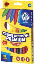 Kredki woskowe Premium 18 kolorów