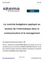 Le contrôle budgétaire appliqué au secteur de l'informatique dans la communication et le management