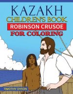 Kazakh Children's Book: Robinson Crusoe for Coloring