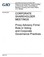 CORPORATE SHAREHOLDER MEETINGS Proxy Advisory Firms' Role in Voting and Corporate Governance Practices