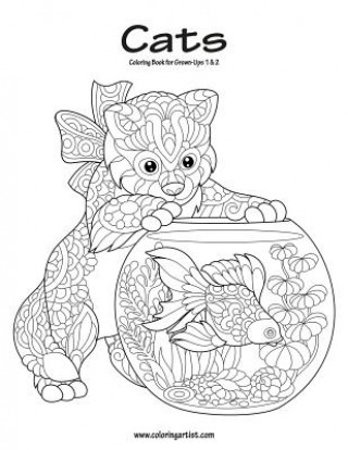 Cats Coloring Book for Grown-Ups 1 & 2