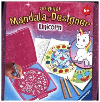 Ravensburger Mandala Designer Mini Unicorn 29704, Zeichnen lernen für Kinder ab 6 Jahren, Zeichen-Set mit Mandala-Schablone für farbenfrohe Mandalas