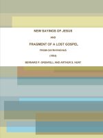 NEW SAYINGS OF JESUS AND FRAGMENT OF A LOST GOSPEL FROM OXYRHYNCHUS (1904)
