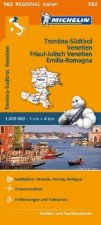 Michelin Trentino-Südtirol,Venetien, Friaul-Julisch Venetien, Emilia Romagna. Straßen- und Tourismuskarte 1:400.000