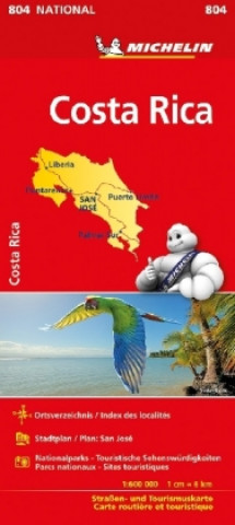 Michelin Costa Rica. Straßen- und Tourismuskarte 1:600.000