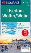 KOMPASS Wanderkarte 738 Insel Usedom - Insel Wollin/Wolin 1:50.000