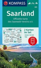 KOMPASS Wanderkarte 825 Saarland, Offizielle Karte des Saarwald-Vereins e.V.