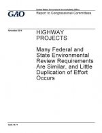 Highway projects, many federal and state environmental review requirements are similar, and little duplication of effort occurs: report to congression