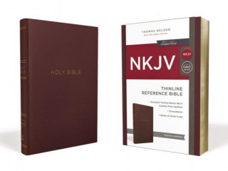 NKJV, Thinline Reference Bible, Leather-Look, Burgundy, Red Letter, Comfort Print (Thomas Nelson)(Brožovaná)