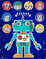 Robots Sticker Album 2 For Boys: 100 Plus Pages For PERMANENT Sticker Collection, Activity Book For Boys - 8.5 by 11