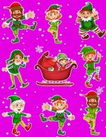 Christmas Holiday Sticker Album Dancing Elves: 100 Plus Pages For PERMANENT Sticker Collection, Activity Book For Boys and Girls - 8.5 by 11