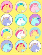 Unicorn Sticker Album For Girls: 100 Plus Pages For PERMANENT Sticker Collection, Activity Book For Girls, Yellow - 8.5 by 11