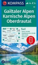 KOMPASS Wanderkarte Gailtaler Alpen, Karnische Alpen, Oberdrautal 1 : 50 000