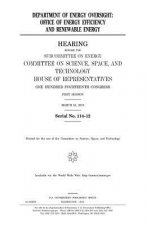 Department of Energy oversight: Office of Energy Efficiency and Renewable Energy
