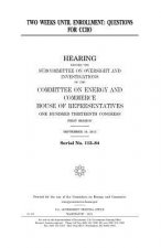 Two weeks until enrollment: questions for CCIIO
