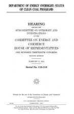 Department of Energy oversight: status of clean coal programs
