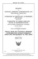 Hearing on National Defense Authorization Act for Fiscal Year 2015 and oversight of previously authorized programs before the Committee on Armed Servi