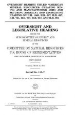 Oversight hearing titled 