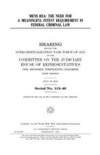 Mens rea: the need for a meaningful intent requirement in federal criminal law