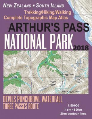 Arthur's Pass National Park Trekking/Hiking/Walking Topographic Map Atlas Devils Punchbowl Waterfall Three Passes Route New Zealand South Island 1