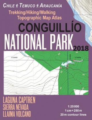 Conguillio National Park Trekking/Hiking/Walking Topographic Map Atlas Chile Temuco Araucania Laguna Captren Sierra Nevada Llaima Volcano 1
