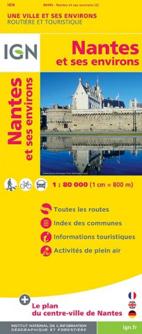 Nantes et  ses environs - plan de ville 1:80 000