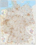 Verkehrswegekarte Deutschland. Wandkarte / Poster gerollt im Kunststoffrohr