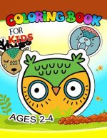 Coloring Book for Kids Ages 2-4: Cute Animlas, Owl, Wolf, Fox, Cat, Raccoon, Rabbit and more