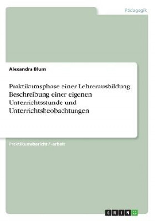 Praktikumsphase einer Lehrerausbildung. Beschreibung einer eigenen Unterrichtsstunde und Unterrichtsbeobachtungen