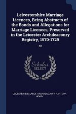LEICESTERSHIRE MARRIAGE LICENCES, BEING
