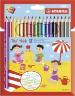 Dreikant-Buntstift - STABILO Trio dick - 18er Pack - mit 18 verschiedenen Farben und Spitzer