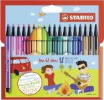 Premium-Filzstift - STABILO Pen 68 Mini - 18er Pack - mit 18 verschiedenen Farben