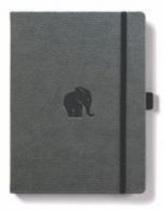 Dingbats A4+ Wildlife Grey Elephant Notebook - Lined