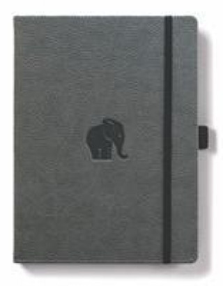 Dingbats A5+ Wildlife Grey Elephant Notebook - Dotted