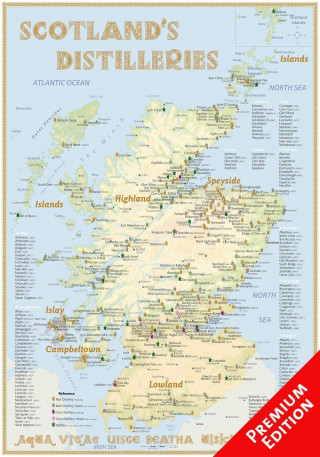 Whisky Distilleries Scotland - Poster 70x100cm Premium Edition