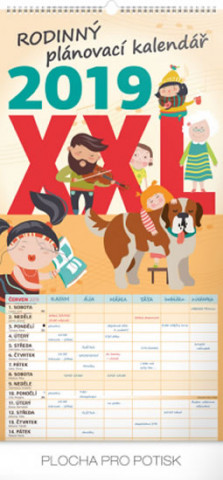 Rodinný plánovací XXL- nástěnný kalendář 2019
