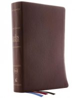 NKJV, Open Bible, Genuine Leather, Brown, Red Letter, Comfort Print