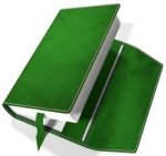 Obal na knihu kožený se záložkou Zelený