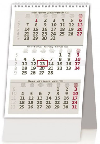 MINI tříměsíční kalendář - stolní kalendář 2019