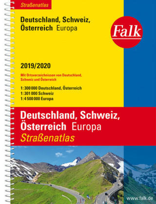 Falk Straßenatlas Deutschland, Schweiz, Österreich, Europa 2019/2020 1 : 300 000