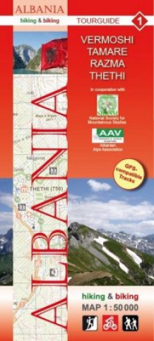 Albania hiking & biking 1:50 000 Karte 1: Vermoshi - Tamare - Razma - Thethi