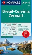 KOMPASS Wanderkarte Breuil-Cervinia, Zermatt