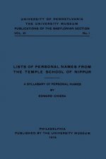 Lists of Personal Names from the Temple School of Nippur